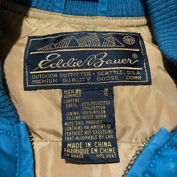 Vintage Eddie Bauer Downlight Men’s Medium Vest Puffer Quilted Outdoors Teal - Picture 3 of 9